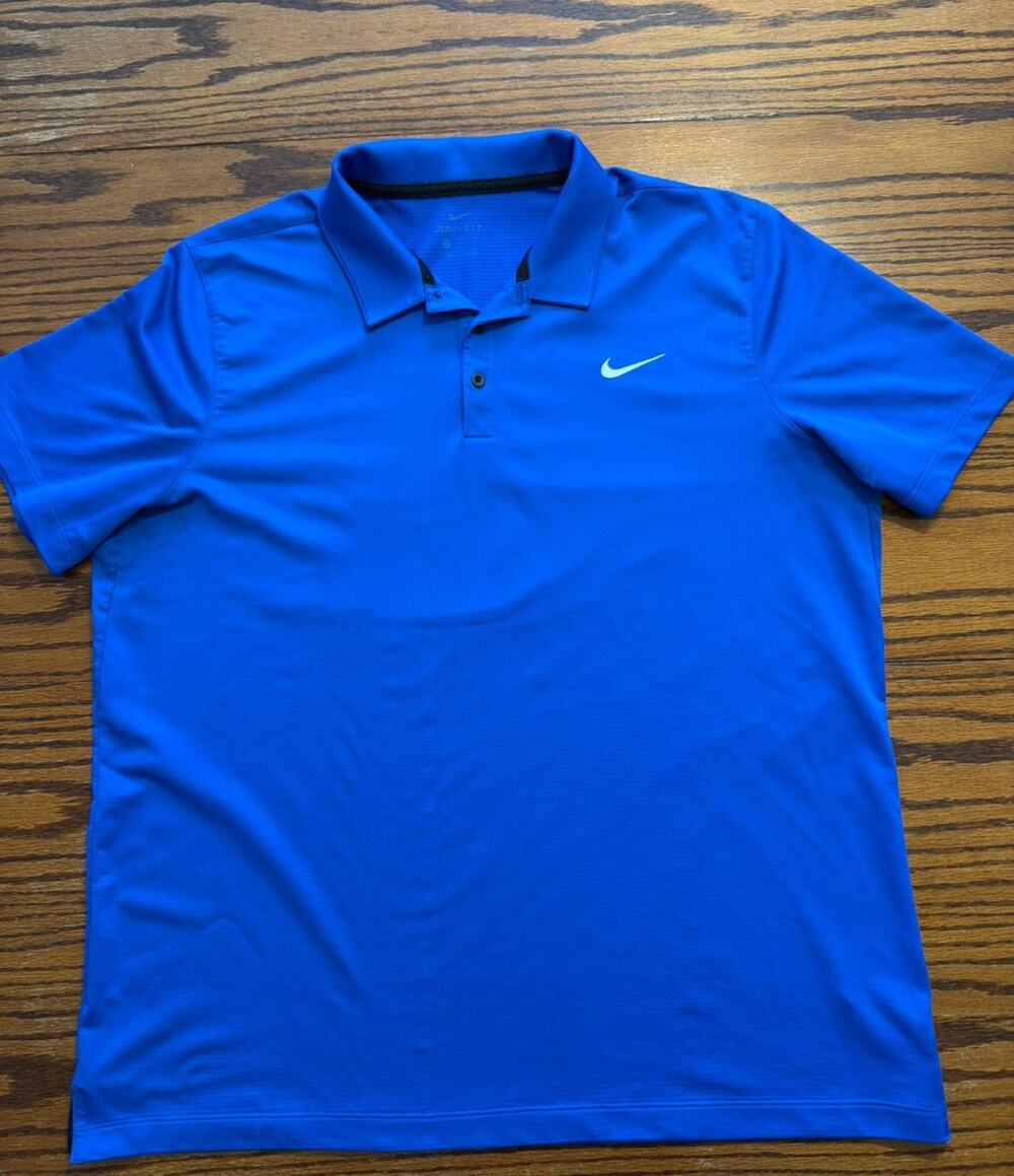 Mens Nike Golf Dri-Fit Blue Golf Polo Size XLarge